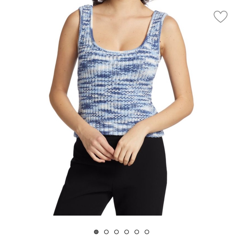 STAUD Blue and White Tank Top